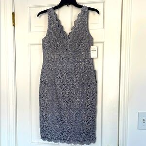 Elegant Lace Dress in Pewter Gray